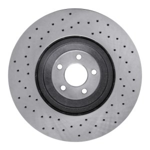 Ford Mustang Brake Rotor (1) - Left Front - R1 Concepts - Drilled - `16-`18